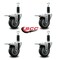 Service Caster 3.5'' Thermoplastic Rubber Swivel 1-1/8'' Expanding Stem Caster Set Total Lock Brake, 4PK SCC-EXTTL20S3514-TPRB-118-4 - alternate 2